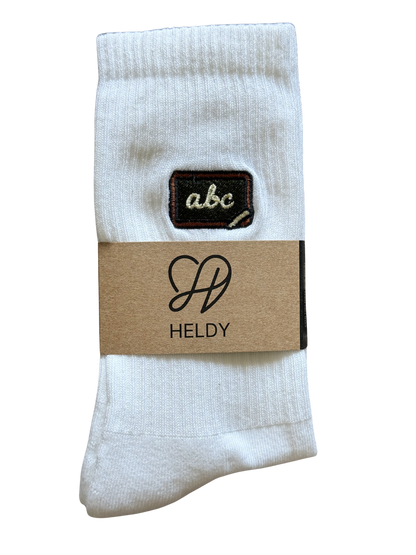 Heldy Schule | Bestickte Bio-Baumwoll Tennissocken
