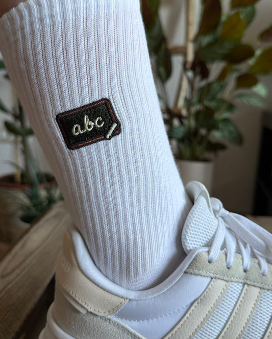 Heldy Schule | Bestickte Bio-Baumwoll Tennissocken